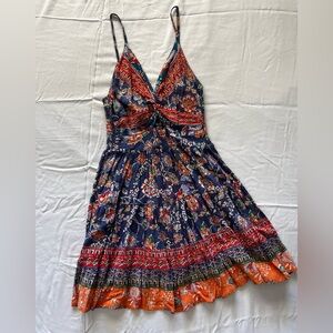 Angie Multicolor Floral Mini Dress (Medium)